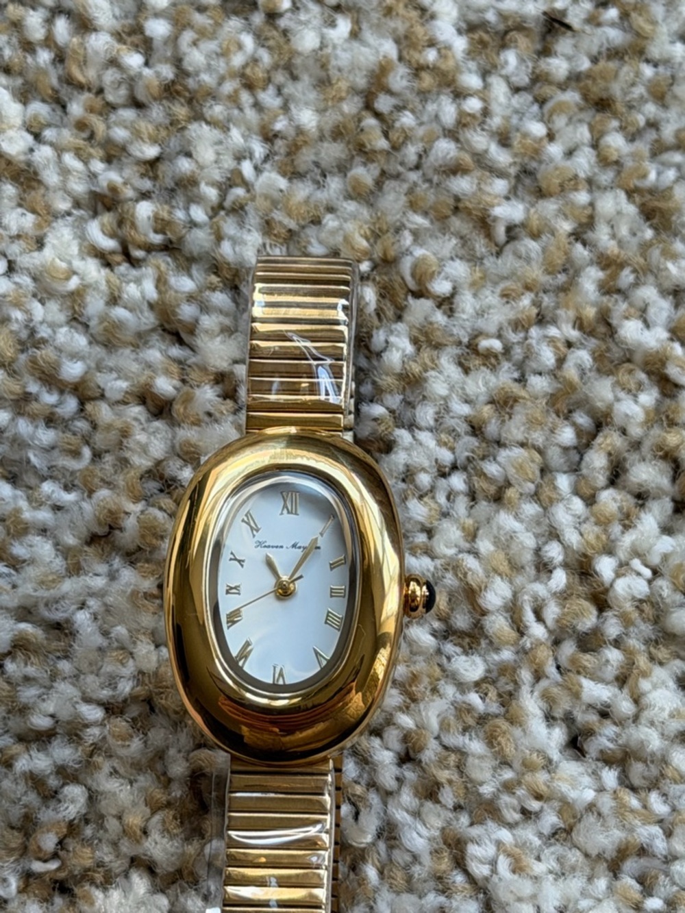 Heaven Mayhem Amara Oval Faced Gold Wrist Watch NEW - Picture 6 of 12